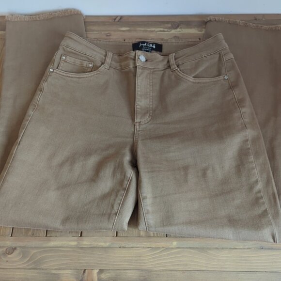 Joseph Ribkoff Tan Raw Hem Ankle Jeans - Picture 5 of 13
